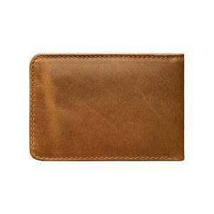 Tan Genuine Leather Bifold Wallet – Slim Classic Pocket Wallet